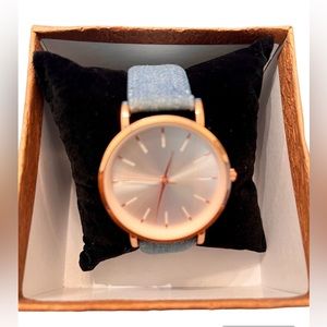 NWOT - INC International Concepts Denim Strap Watch